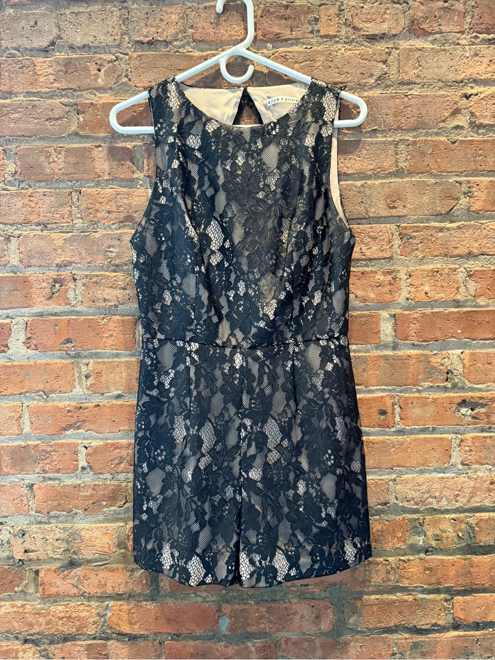 Alice + Olivia black Lace Sleeveless romper size 8